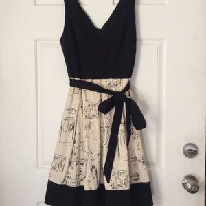 Modcloth Coconinno Parisan print black dress!